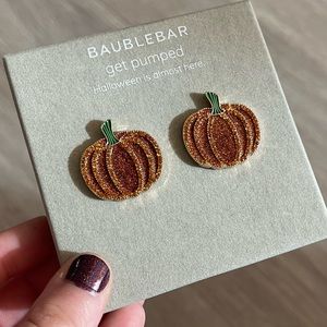 BaubleBar pumpkin stud earrings Halloween